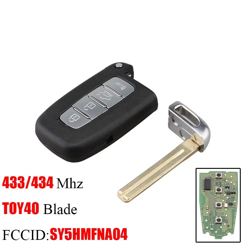 BHKEY 4BT умный дистанционный ключ 433 МГц ID46 чип для hyundai I30 IX35 SY5HMFNA04 для hyundai Sonata Genesis Equus Veloster 2009 - Количество кнопок: 433Mhz TOY40