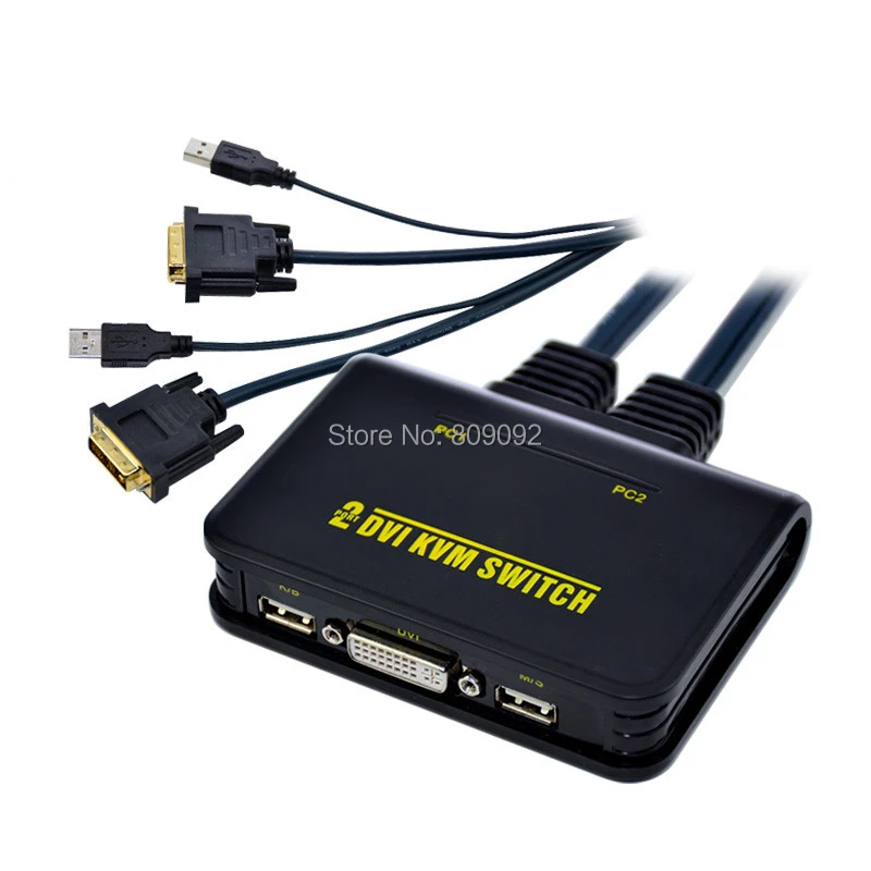 Профессиональный USB переключатель DVI 2-Порты и разъёмы USB DVI KVM Switch коммутатор Аудио Видео кабель для клавиатуры Мышь Dual Monitor