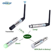 Transmissor wireless dmx512 2.4g, transmissor e receptor de bateria embutido, dmx, controlador de luzes laser, efeito de iluminação para palco, emissor dmx us ponto