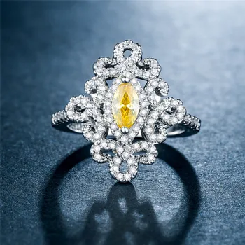 

Huitan Traditional Chinese Pattern Symbol Vintage Ring With Cubic Zircon Stone Prng Setting Trendy Retro Finger Ring Femme