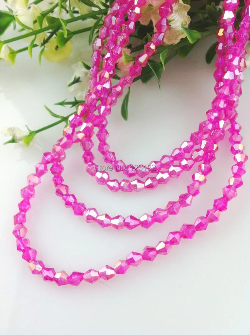 6mm Crystal Beads, Wholesale 500Pcs/lot Hot Pink AB Bicone Crystal