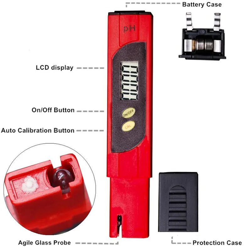 Высокая Точность 0,01 цифровой рН метрам водного тестер кислотности кислоты тестирования ручка для аквариума воды в бассейне лаборатории 16