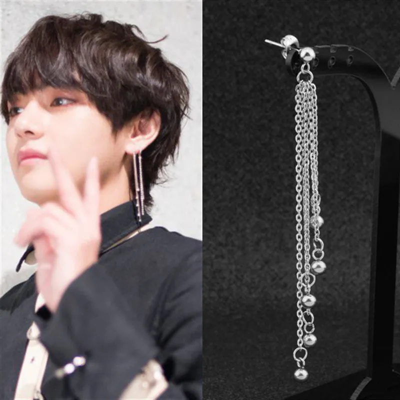 Модные длинные серьги с кисточками KPOP DNA в Корейском стиле Bangtan Boys геометрическим