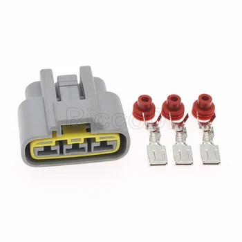

5Set QLW-A-3F-GR 3Pin Power Cord Female Left Slot Wiring Harness Connector