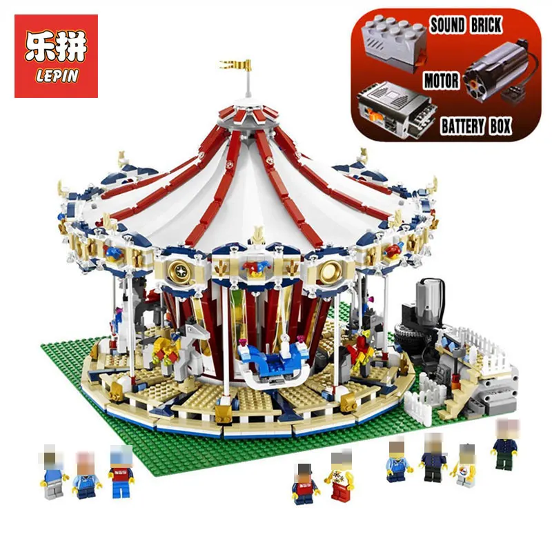 

Lepin 3263PCS 15013A City Street Creator Carousel Model Building Kits Blocks Toy amusement park LegoINGlys 10196 Birthday Gifts
