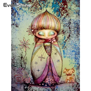 

EverShine Diamond Embroidery Girl 5D Diamond Painting Full Drill Square Rhinestones Cartoon Cross Stitch Mosaic Diamond Art Kits