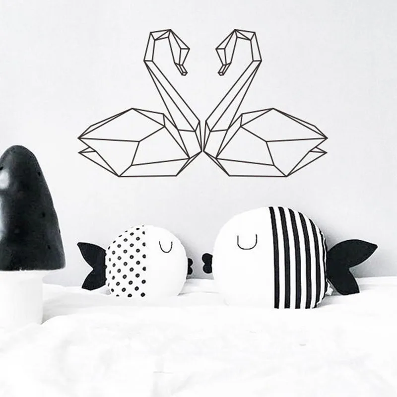 High-quality-children-products-Nordic-ins-exclusive-custom-geometry-swan-sticker-dot-pattern-green-PVC-wall (1)
