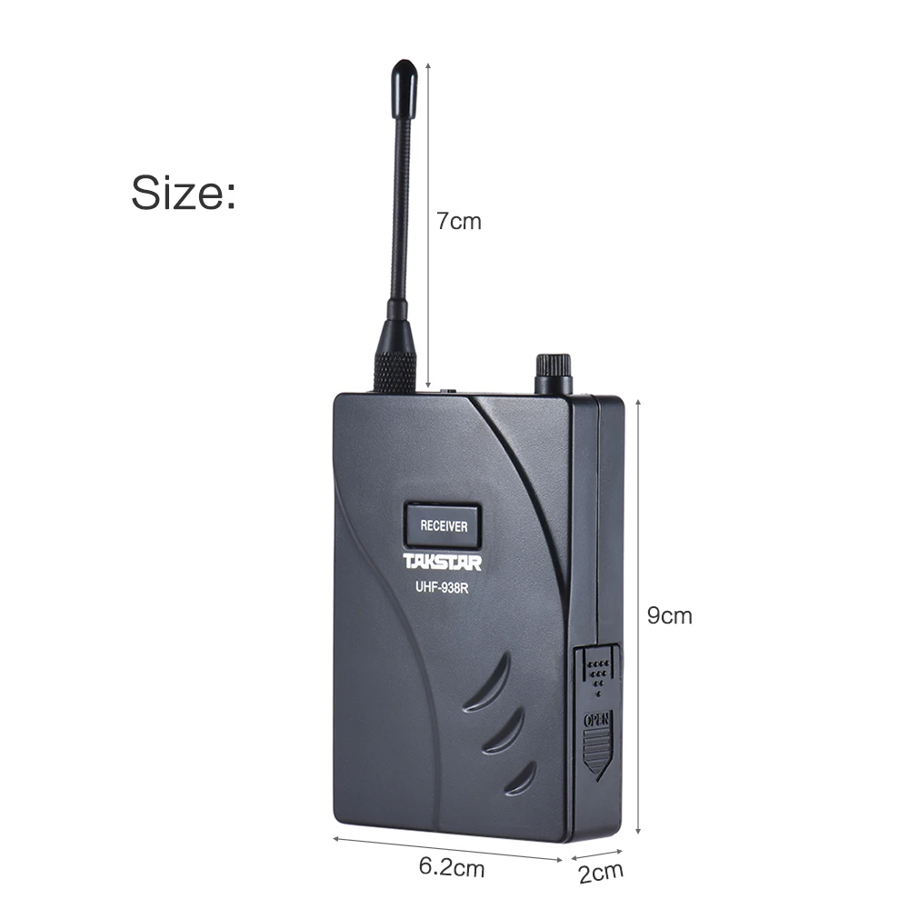 

UHF-938 Wireless Acoustic Transmission System (Transmitter + Receiver) 50m Effective Range with Microphone Earphone