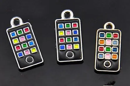 

10pcs DIY accessory zinc alloy Mixed Color Enamel Cellphone Hang Pendant, Hang Charm Fit Diy Phone Strips free shipping