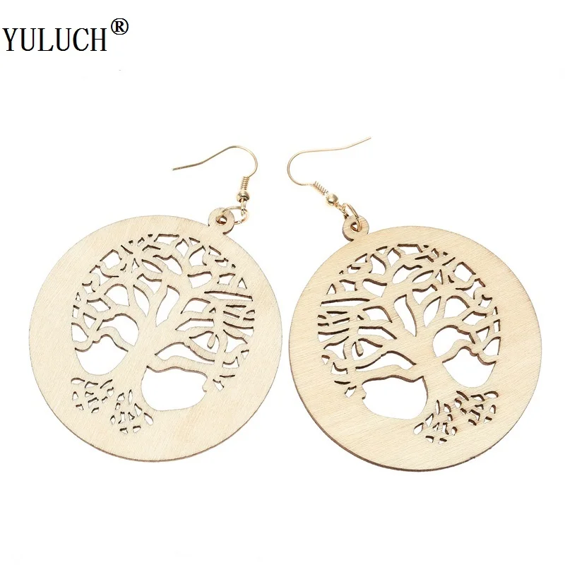

YULUCH Handmade Wood Earrings 5 Colors Earrings Tree Root Drop Earrings Ethnic Simple Style For Girls Holiday Beach Fashion
