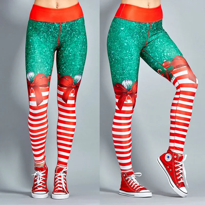 

High Waist Legging Breathable Skinny Leggins Mujer Merry Christmas Pants Christmas Trousers Printing Leggings Put Hip Elastics