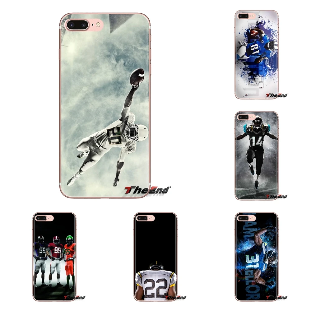 

For Samsung Galaxy S3 S4 S5 Mini S6 S7 Edge S8 S9 S10 Plus Note 3 4 5 8 9 American Football Player Soft Transparent Cases Covers