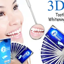 Простой в использовании 7/14 пар 3D белый гель зубные отбеливающие нити средство для гигиены полости рта Чистка сухое отбеливание зубов полоса повседневной жизни