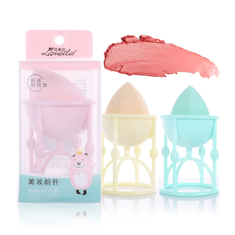 

Multi-function Water Hoist Hexagonal Diamond Puff Cosmetic Tools With Candy Color Drying Holder Rack Cosmetic Puff Set