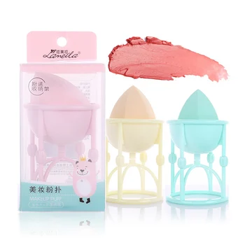 

Multi-function Water Hoist Hexagonal Diamond Puff Cosmetic Tools With Candy Color Drying Holder Rack Cosmetic Puff Set