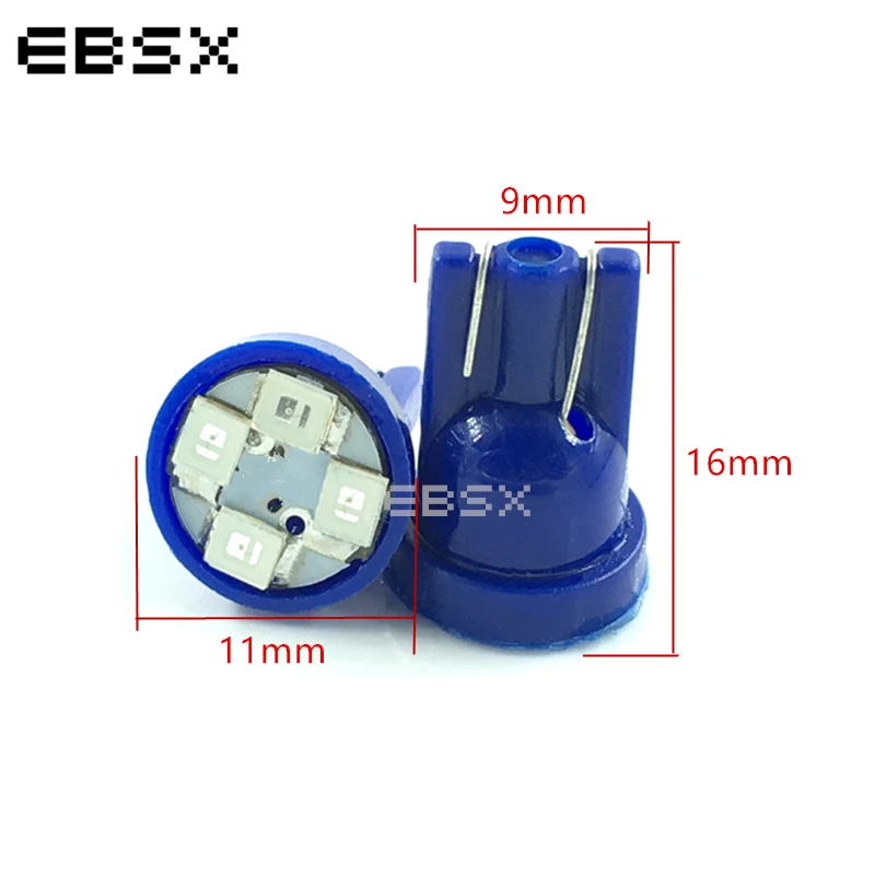 EBSX 100 шт. DC 24V T10 светодиодный 194 168 1210 4 SMD 4 светодиодный 3528 Светодиодный лампочки белого и синего цвета красный зазор светодиодный Wedth лампы для чтения