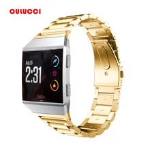 Для Fitbit Ionic ремешки для часов аксессуары, металлический браслет из нержавеющей стали сменный ремешок с откидной ЗАСТЕЖКОЙ ЧЕРНЫЙ