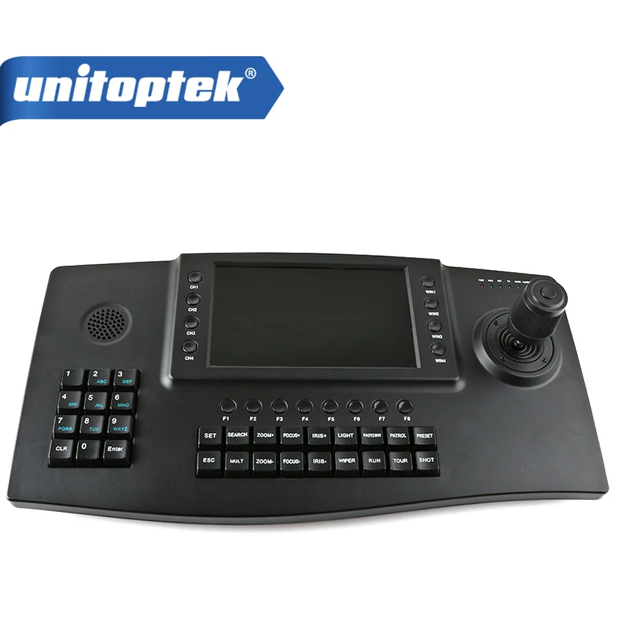 

7 inch LCD Color Screen Network PTZ Control Keyboard 4Ch Video Display HDMI Output CCTV PTZ Controller For Onvif IP PTZ Camera