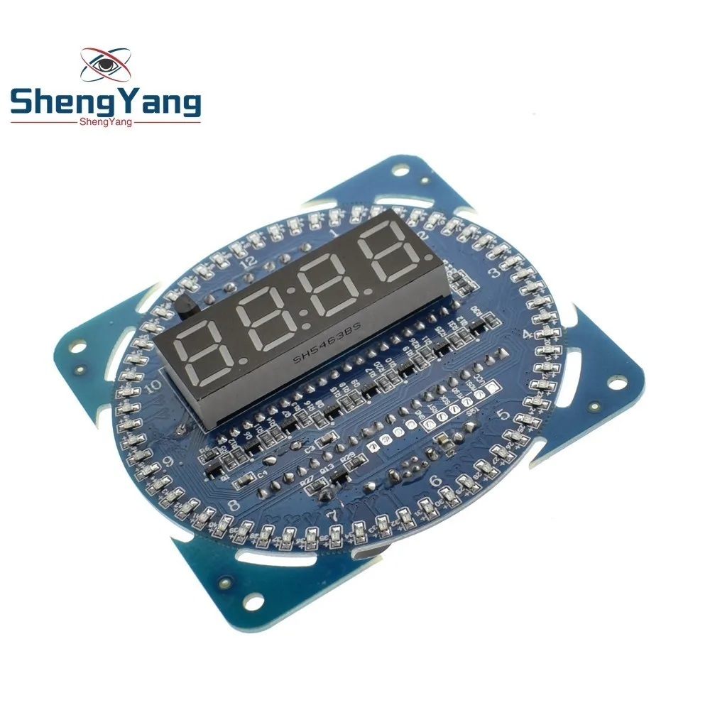 

ShengYang 1PCS LED Electronic Digital Clock module DS1302 Rotation LED Display 51 SCM Learning Board