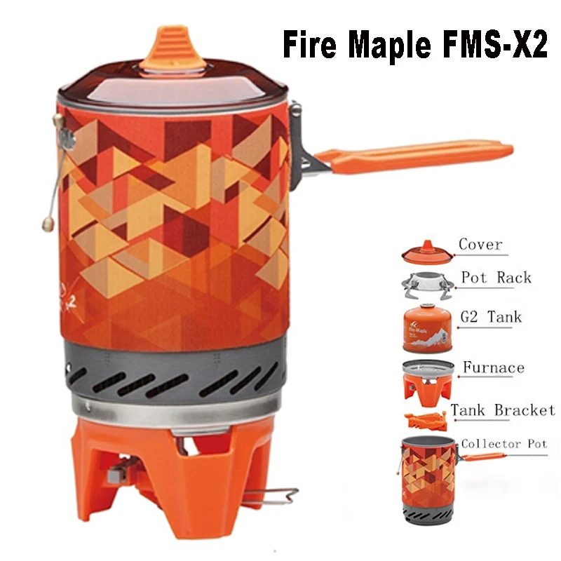 

Fire Maple Portable Personal Cooking System Propane Gas Stove Burner 1L 600g FMS-X2 for Outdoor Backpacking Hiking Camping Oven