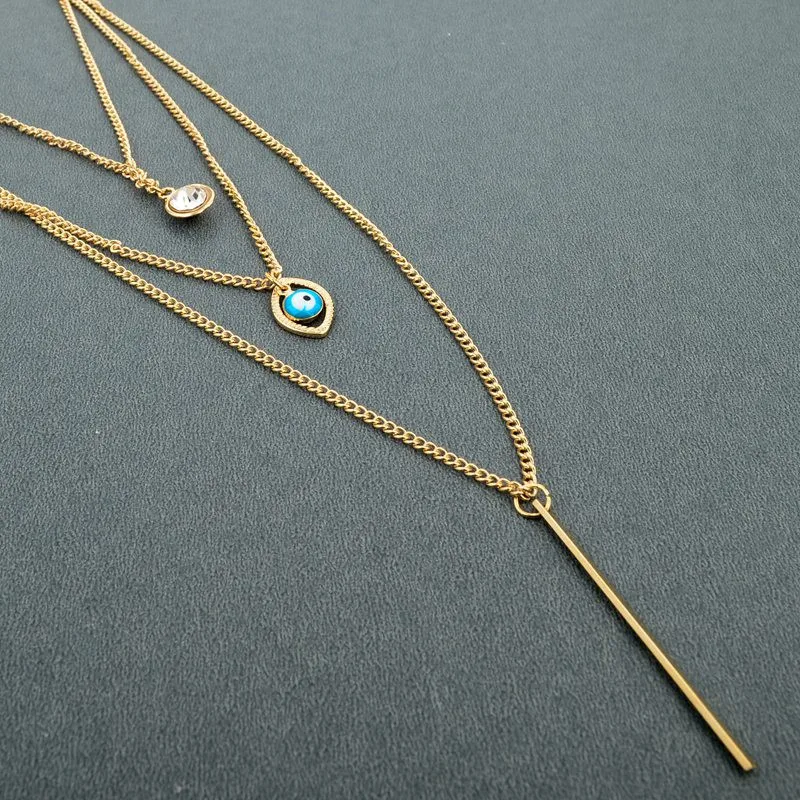 LongWay длинное ожерелье с кристаллами модное Золотое многослойное ожерелье с цепочкой s для женщин аксессуары SNE150823103
