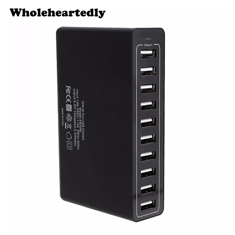Newest 10A 50W 10 Port USB Power Charging Hub PowerPort Multi Port USB