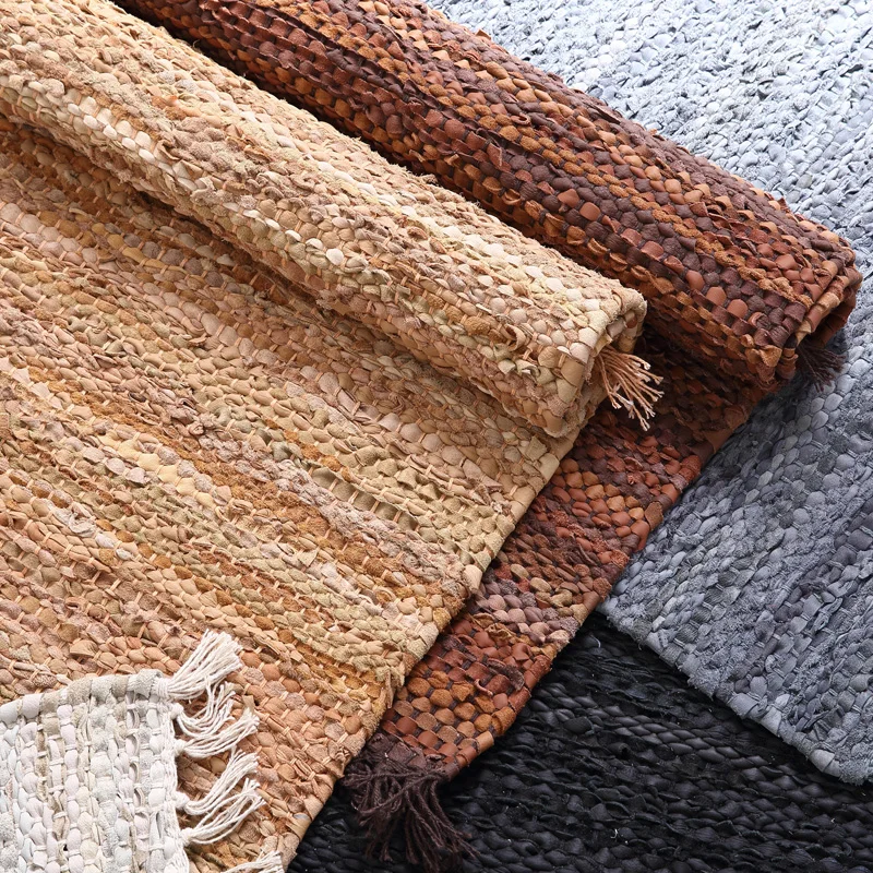 Новейший Высококачественный Коврик для пола из воловьей кожи, Нескользящие меховые коврики из коровьей шерсти, ковер для гостиной, кухни, однотонный цвет, прихожая