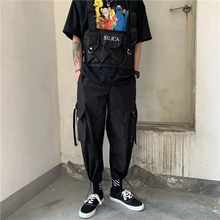 Новые мужские весенне-осенние повседневные Комбинезоны японские Свободные халеновые трендовые узкие спортивные штаны в стиле хип-хоп тонкие в японском стиле черные