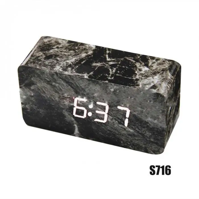 Wooden LED Alarm Clock Clock Control Digital Wooden Alarm Clock, USB / AAA Electronic Desk Watch Powered Table Decoration