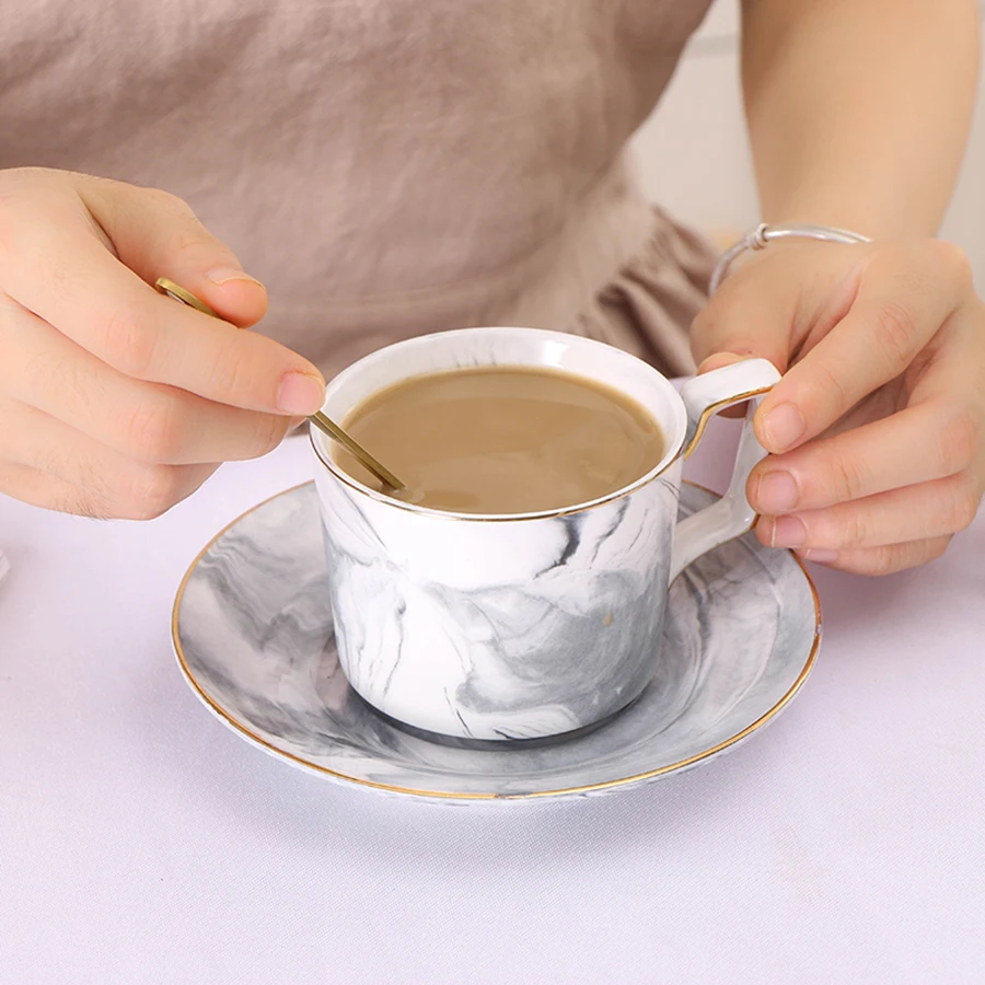 Макарон мраморные керамические кофейные чашки Tazas De Cafe костяные чайные сервизы