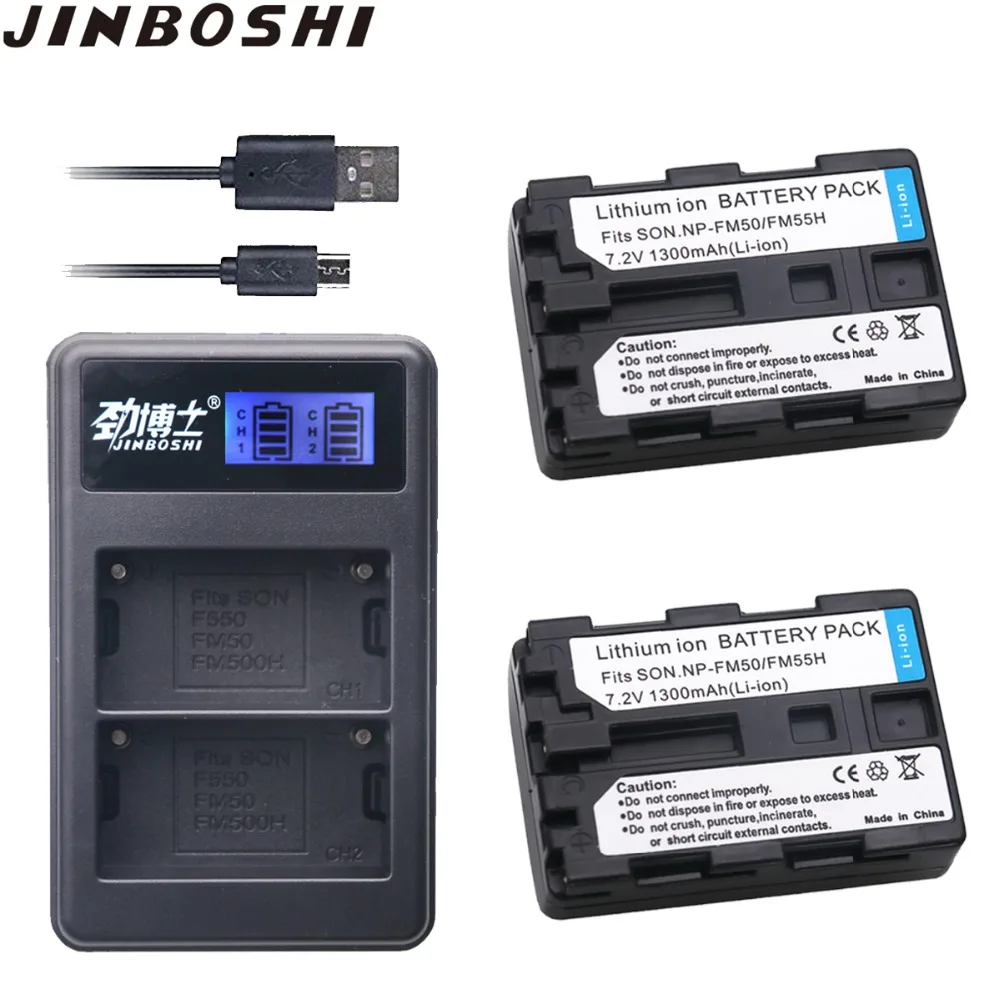 

2X NP-FM50 NPFM50 NP FM50 FM55H Battery + LCD USB Dual Charger For Sony DSC S50 R1 DCR DVD100 101 200 E A100 CCD-TRV408 Camera