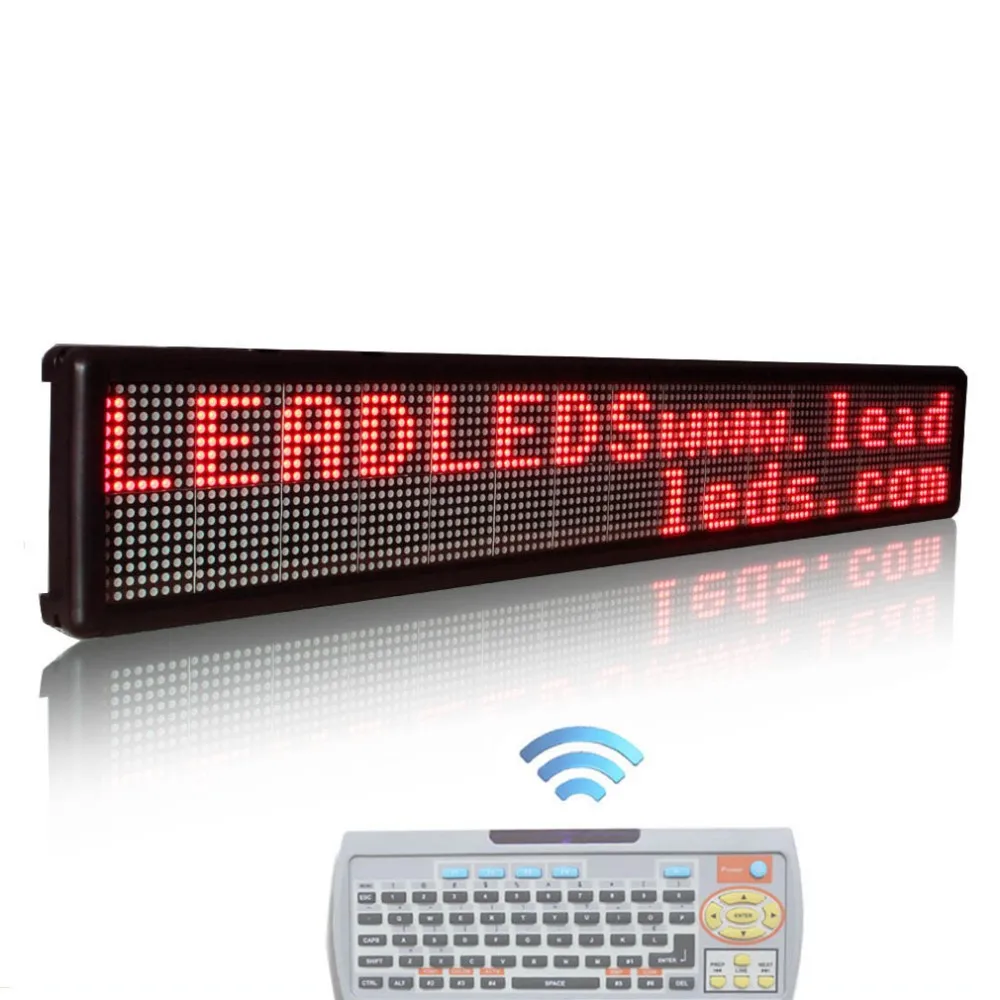 30x6.3 дюймов большой клавиатура дистанционного управления светодиодный дисплей рекламы программируемого и прокрутки сообщения