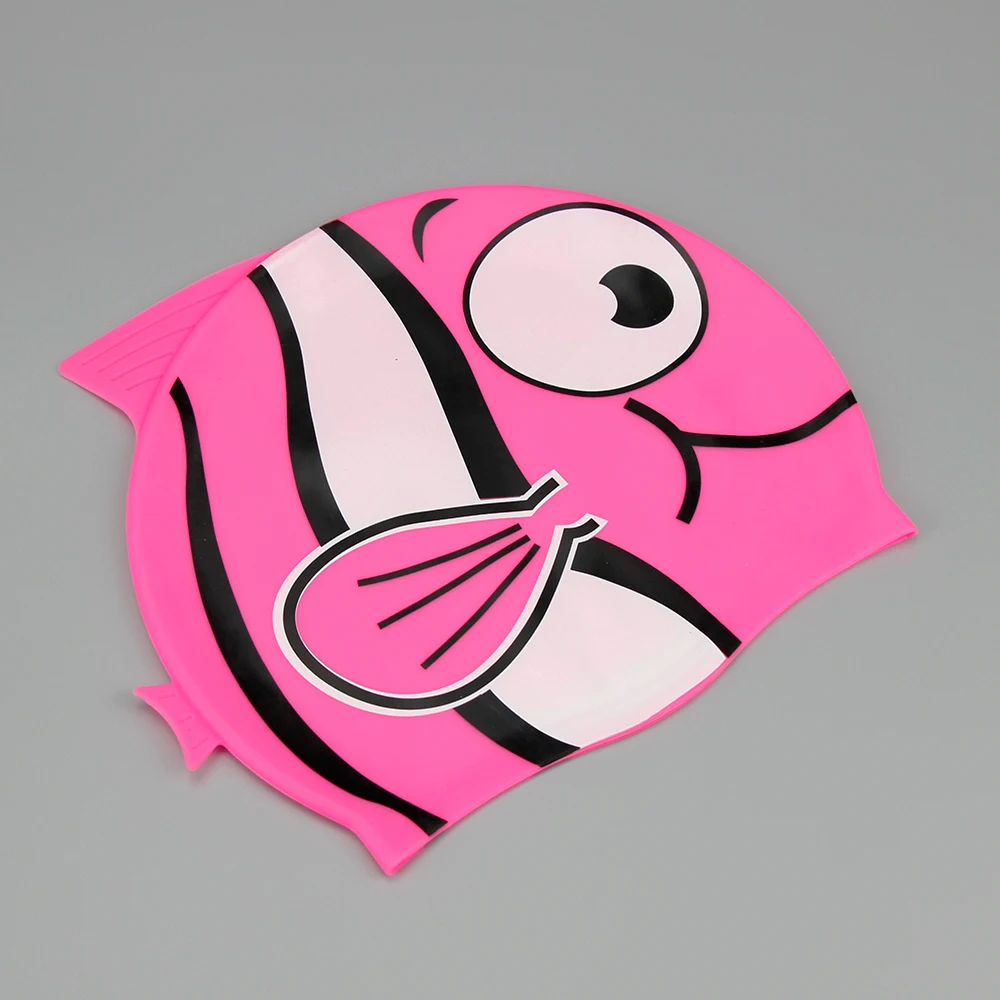 

Unisex Kids Baby Boys Girls Cartoon Silicon Waterproof Swimming Cap Hat Elasticity Bathing Swim Cap