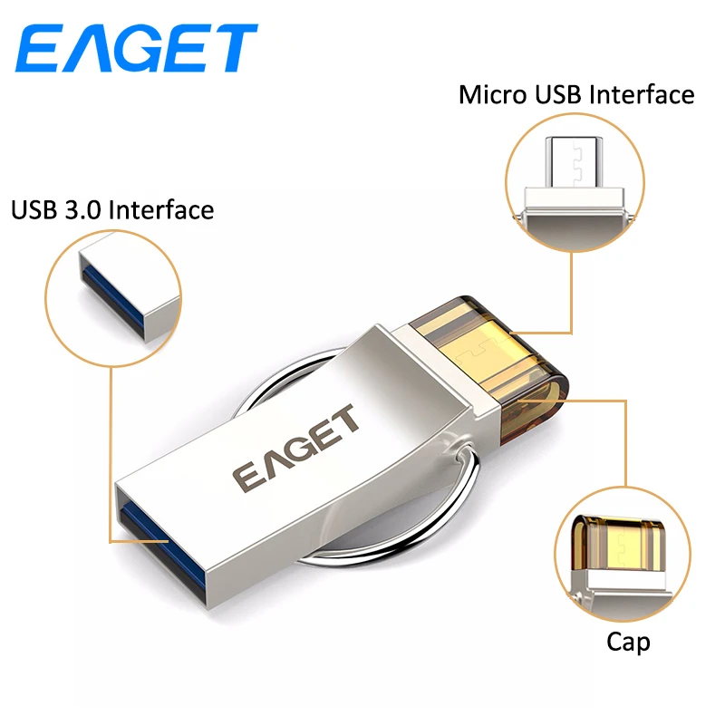 EAGET OTG USB флэш накопитель 32 Гб 3 0 Micro флеш 16 ГБ Флешка 64 U диск карта памяти для samsung