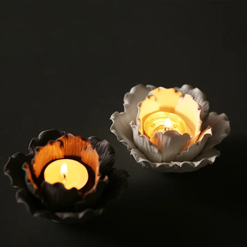 OUSSIRRO керамические подсвечники декоративные свечи светильники лотосы ремесла столы украшения дома L2110