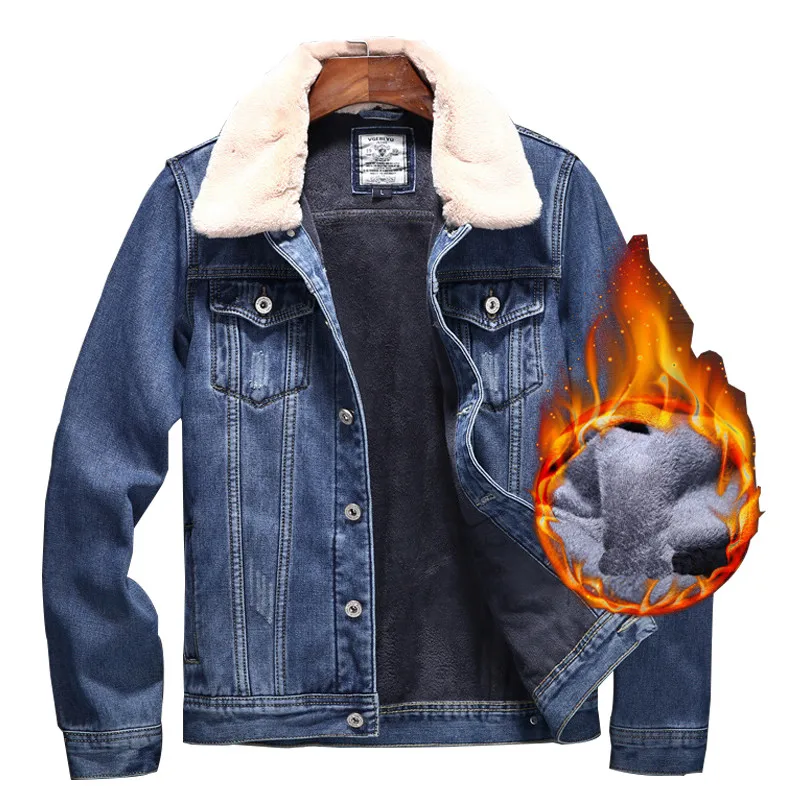 mens jean jacket with fur lining