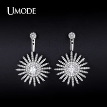 UMODE Imitation Diamond Ear Jacket Earrings For Women 2016 New Fashion Jewelry CZ Pendientes Bijouterie Christmas Gifts AUE0224