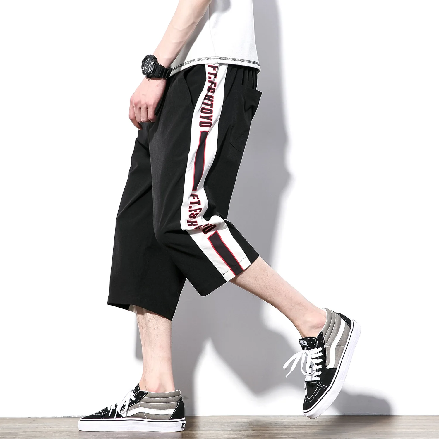 Mens Joggers Trousers 2018 New High Quality Brand Men cropped trousers Fashion Sweatpants Capri pants Free Shipping clothing