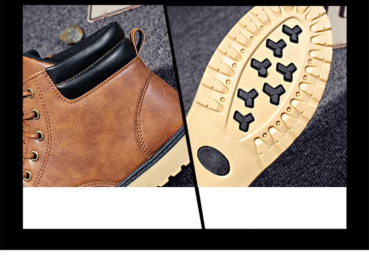 2018 new Genuine Leather Men Boots Autumn Winter Ankle Boots Fashion Footwear Lace Up Shoes Men High Quality Vintage Men Shoes (4)