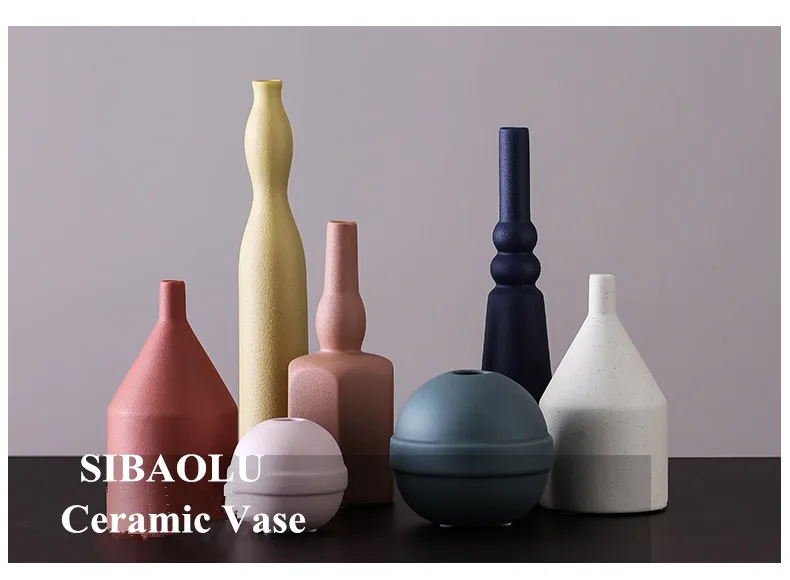 

Creative Small Mouth Flower Arrangement Decoration LuxuryScandinavian Creative Home Ceramics Vase Nordic Desktop Decorative Vase
