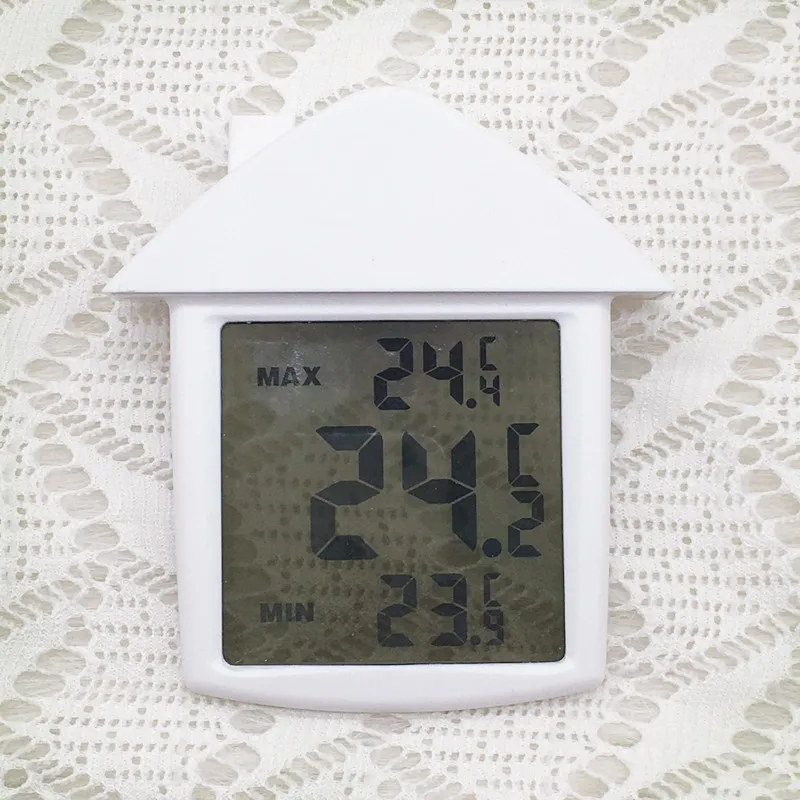 

Classic House Design Digital LCD Indoor Outdoor C/F Thermometer Max Min Memory Celsius Fahrenheit Thermometer Window Thermometer