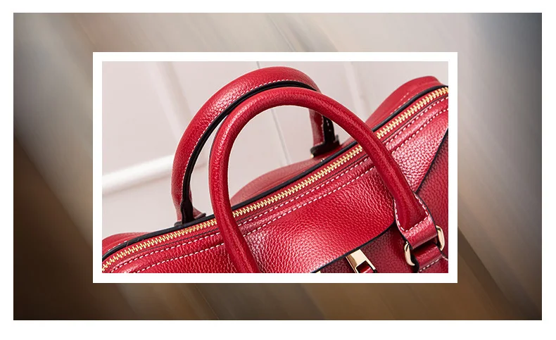 Women Pebbled Genuine Leather Handbag Women's Fashion Boston Shoulder bag Female Solid Tote Cowhide Crossbody Top-Handle Satchel (12)