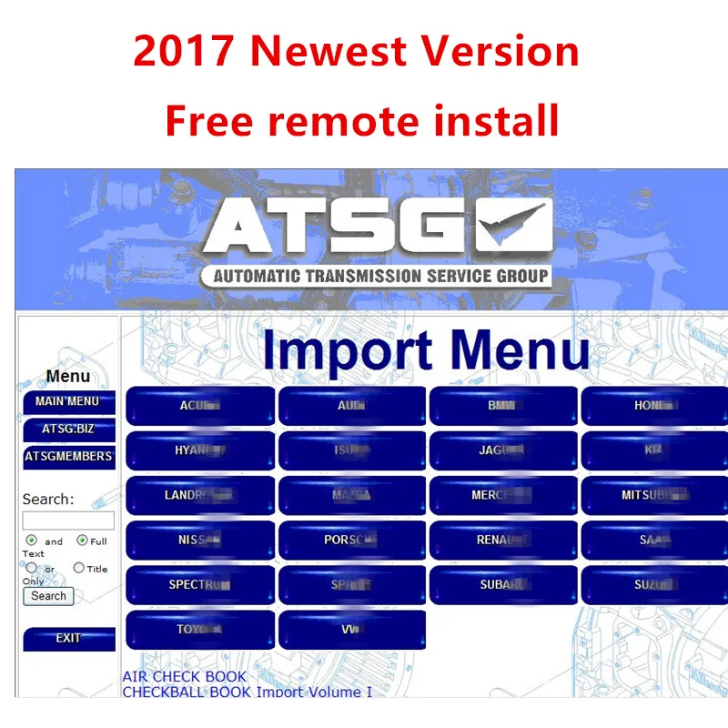 Livre instalar atsg 2017 software de reparação de automóveis (informações de reparação de grupo de serviço de transmissões automáticas)