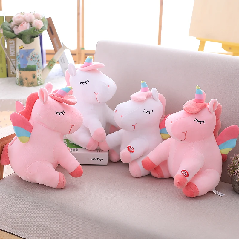 30cm LED Plush Light Up Toys Pink Unicorn Stuffed Animals Plush Cute Pony Horse Toy Soft Doll Kids Toys Christmas Birthday Gifts