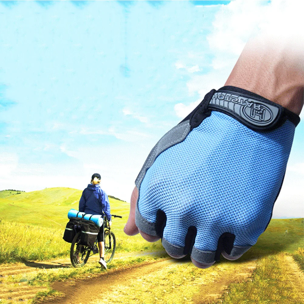 Велосипедные перчатки для верховой езды, велосипедные перчатки с полупальцами, высокоэластичные дышащие сетчатые перчатки с полупальцами для спорта на открытом воздухе, фитнеса