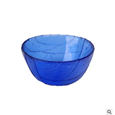 Стеклянная Салатница, кухонная миска, простая и изысканная, 200 мл, сверкающая и полупрозрачная - Цвет: Dark blue