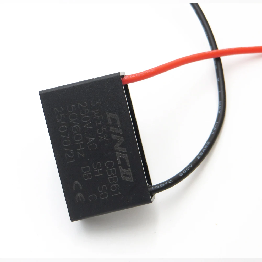 CBB61 3UF 250V 2 wires Motor Run Capacitor electrical fan Speed