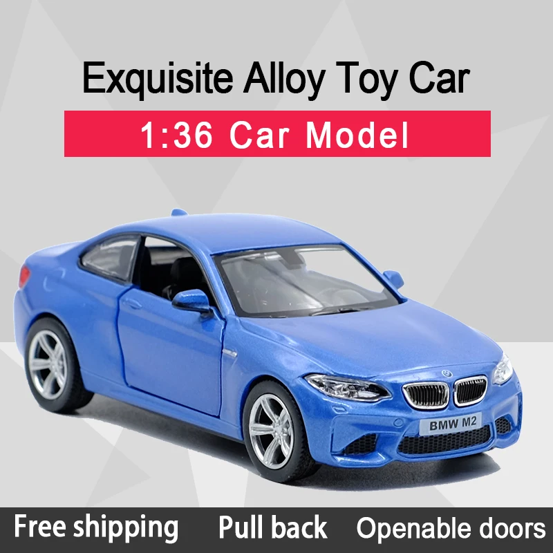 1:36 BMW M2 Model Car Diecast Gift Toy Vehicle Kids Pull Back White Collection 