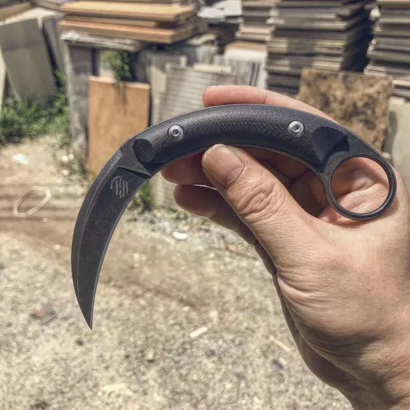 Последние Karambit коготь фиксированным лезвием нож коготь тактические ножи 440C камень мыть лезвие стальная ручка фиксированное лезвие