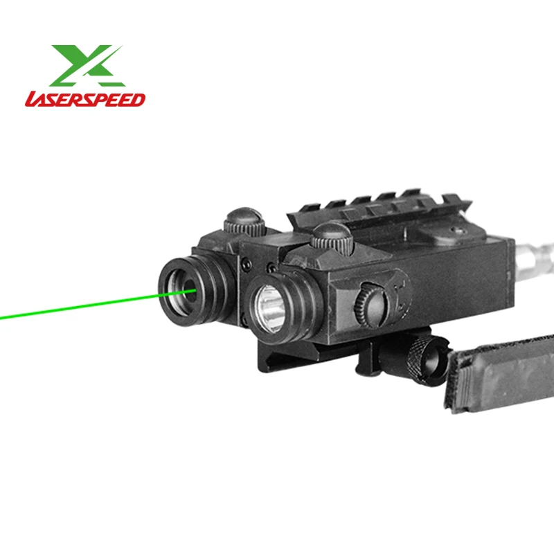 Laserspeed военный тактический пистолет фонарик для самообороны и зеленый лазерный прицел для винтовок Зеленый лазерный фонарик для охоты - Цвет: Green laser
